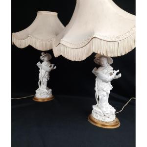 Pair Of Porcelain Lamps - China 