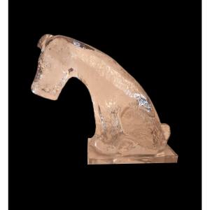 Crystal Sculpture - Dog (20th Century)