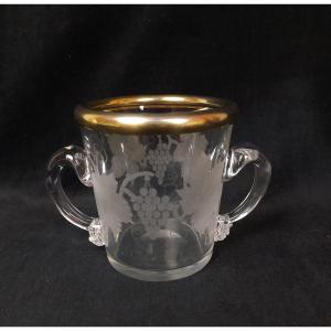 Crystal Ice Bucket And Silver Circle 