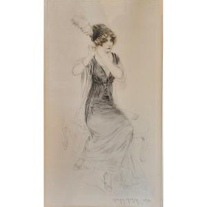 Maurice Millière (1871–1946) – Print On Paper – Woman With A Pen