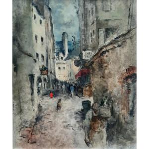 Martin Hubrecht (1892-1965) - Oil On Masonite - View Of St Malo