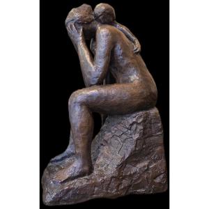 Bronze Pensive Woman Ilhat (20th Century)