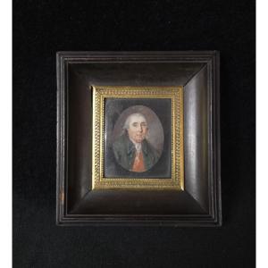 Painted Miniature – Portrait Of A Man (late 18th – Early 19th Century)