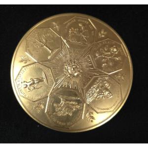 Gilt Bronze Medal From The Paris Mint - Best Wishes - 1963 