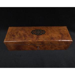 Glove Box In Burr Wood Veneer (19th Century)