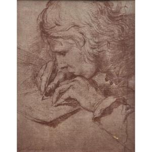 Print - Man Writing - Italian School