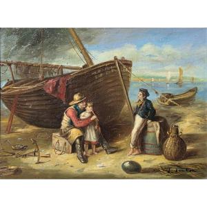 Oil On Wood - The Shipwreck (20th Century)