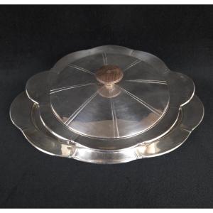 Gallia - Vegetable Dish And Its Silver-plated Serving Plate 