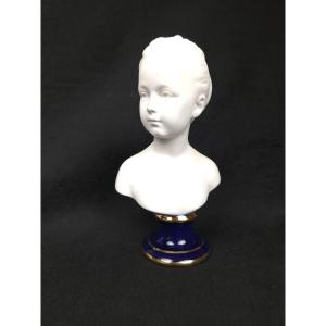 Bust Of Louise Brongniard In Limoges Biscuit Porcelain - Tharaud