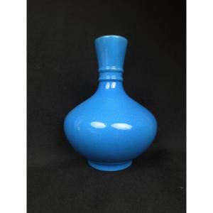 Turquoise Blue Glazed Porcelain Vase - 20th Century
