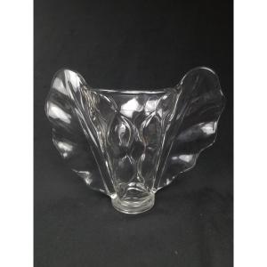 Winged Crystal Vase - Vannes-le-châtel (20th Century)