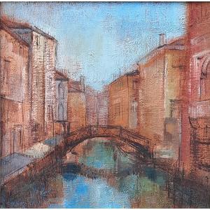 Michel Bezzina - Oil On Canvas - The Light Of The Canal In Venice