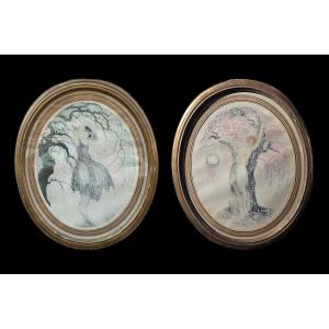 Louis Icart - Pair Of Lithographs - Art Déco
