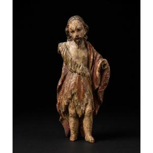 Christ In Polychrome Carved Wood (18th Century)
