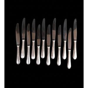 Maison Christofle - Suite Of 12 Silver-plated Knives (20th Century)