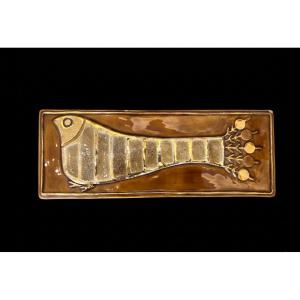 Mithé Espelt (1923-2020) - Large Glazed Ceramic Peacock Box