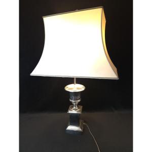  Silver-plated Metal Lamp (20th Century)