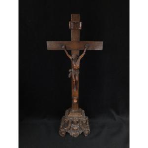 Wooden Cruxifix - Golgotha - 19th Century