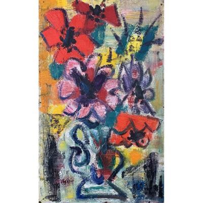 Oil On Panel - Flowers - Gen Paul (1895-1975)