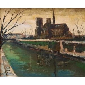 Paul Kerouedan - Oil On Hardboard - Notre-dame De Paris