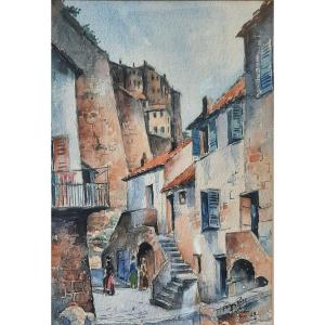 Watercolor - Calvi - By Georges Rose (1895 -1951)