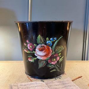 Small Basket In Painted Sheet Metal