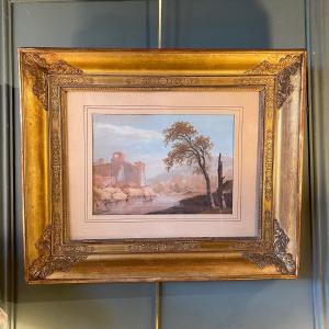Animated Landscape, Gouache Dated 1807