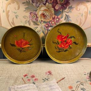 Two Trays In Painted Sheet Metal