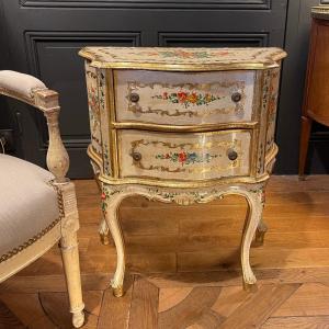 Venetian Painted Wood Chest Of Drawers
