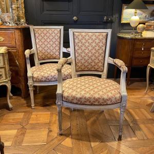 Pair Of Louis XVI Style Cabriolet Armchairs