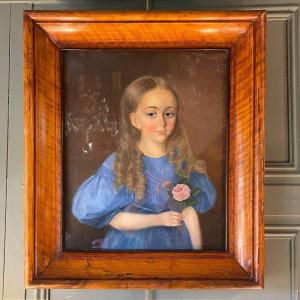 Portrait Of A Little Girl With A Nineteenth Rose