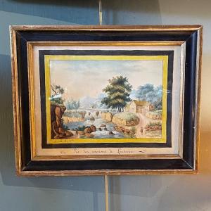 Gouache, Watercolor Dated 1822, Around Lausanne