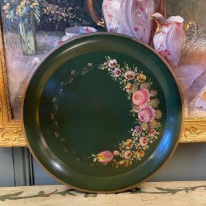 Painted Sheet Metal Tray, Diameter 45 Cm