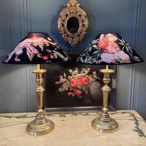 Pair Of Bronze Lamps