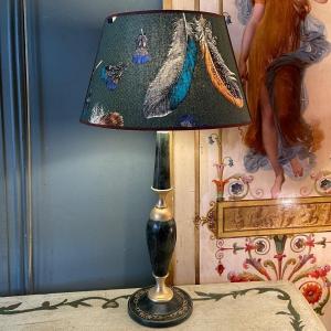 Leather Lamp, Height 61 Cm