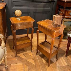 Pair Of Marquetry Bedside Tables
