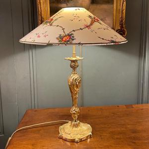 Bronze Lamp 1900, Height 50.5 Cm