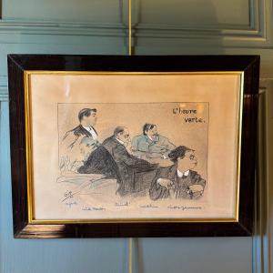 Caricature By Gir, "the Green Hour" 1906