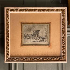 Ink Landscape, Church Of Our Lady Of The Meadow In 1882