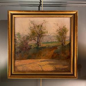 Landscape, The Path By René Dubois Dated 1892