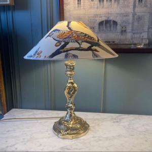 Bronze Lamp, Height 44 Cm