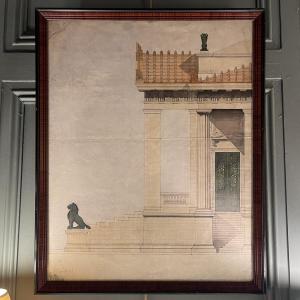 Peristyle Of A Doric Order Temple, 19th Century Drawing