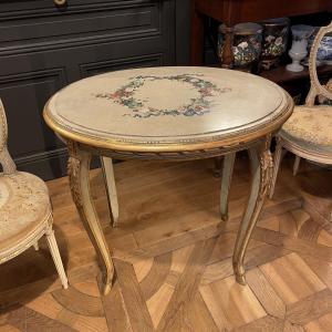 Napoleon III Painted And Gilded Wooden Table