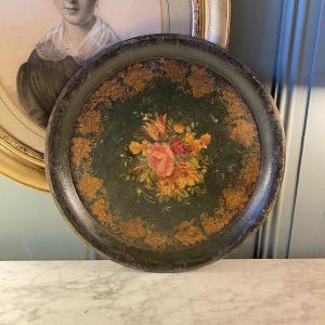 Painted Sheet Metal Tray, Diameter 35 Cm