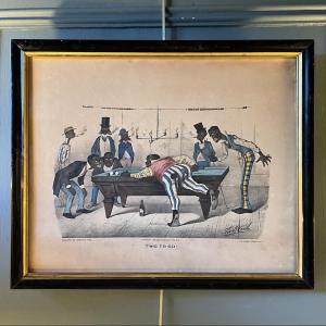 Lithograph, "two To Go!" By Thomas Worth Dated 1882