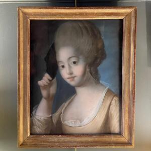 Portrait Of A Gentle Lady With A Mask, 18th Century Pastel
