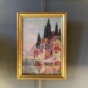 A Villa On Lake Como, Watercolor