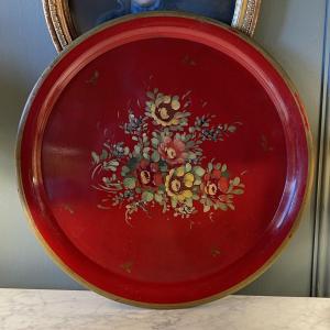 Painted Sheet Metal Tray, Diameter 45 Cm