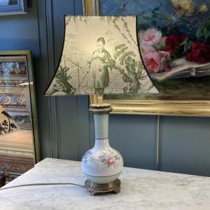 19th Century Porcelain Lamp, Height 51 Cm