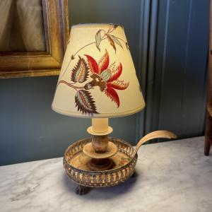 Small Painted Sheet Metal Lamp, Height 24 Cm